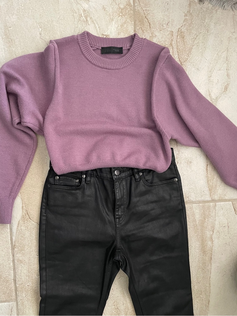 Zara Purple Sweater Knit Jumper Soft! size M